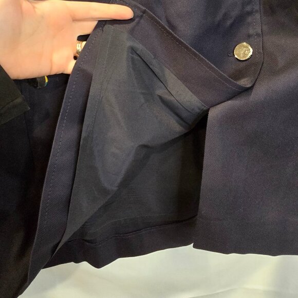 Hugo Boss Skirt Navy Size 12 Short Lined Pockets Zip With Button Accents - Picture 4 of 10